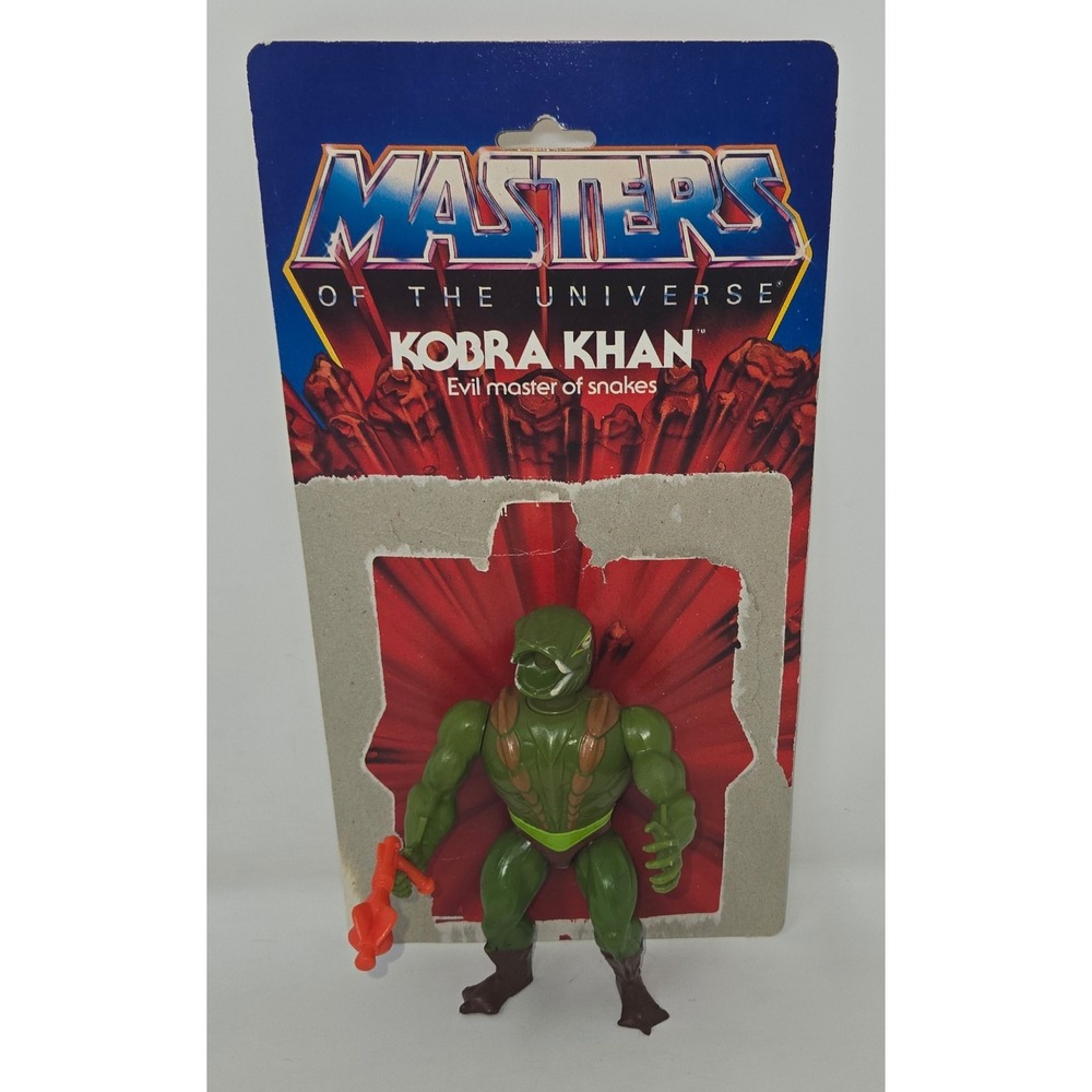Masters of the Universe 1982 Kobra Kahn Action Figure Weapon Box Back Good Cond.